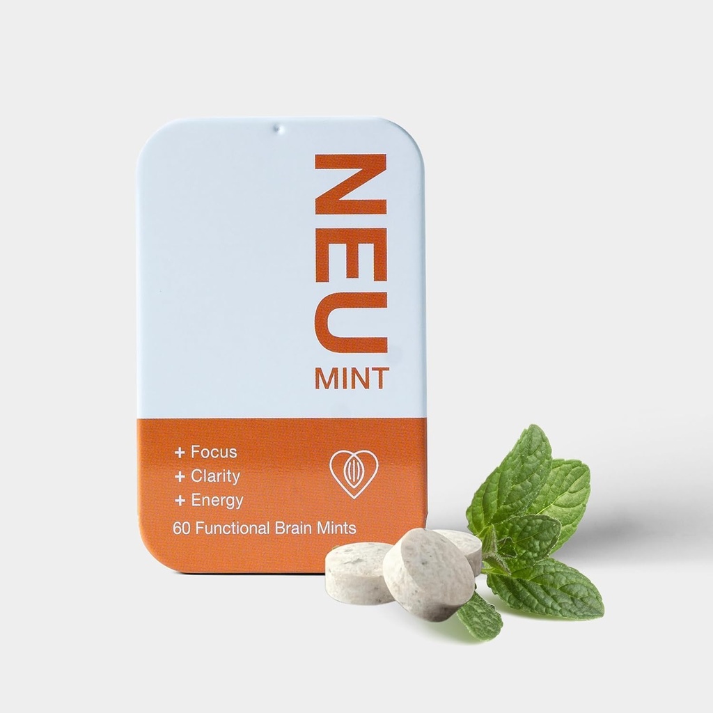 Nootropic Energy & Focus Mints – 60 Adet- Alpha GPC, Caffeine, L-Theanine, Vitamin B6 – Boosts Energy & improves Focus – Made in Canada