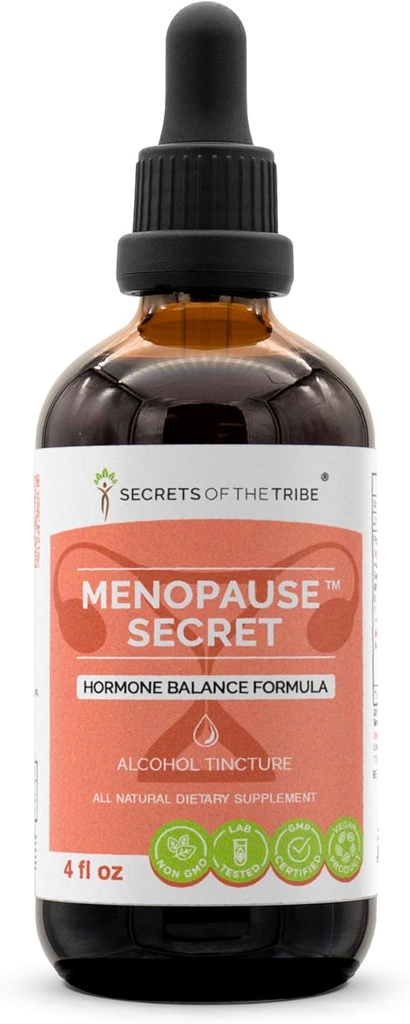 Kabilenin Sırları - Menopause Secret, Herbal Supplement Yapraklar Alkol Sıvısı, Hormon Denge Formula (4 f oz)