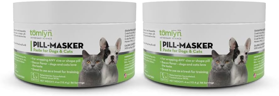 TOMLYN Pill-Masker Original Bacon-Flavored Paste for Dogs & Cats, 4oz, 2 paketi