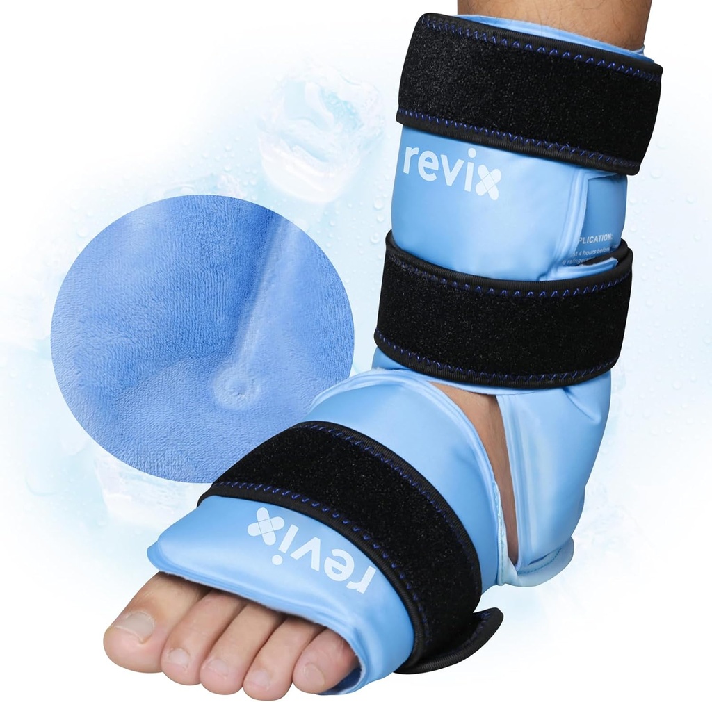 REVIX Ayak Ağrısı Yardımı ve Ayaklar Için Buz Paketi, Reusable Gel Buz Soğuk Paketler Ahilles Tendonitis, Plantar Fasciitis, Sprate Ankles ve Heels