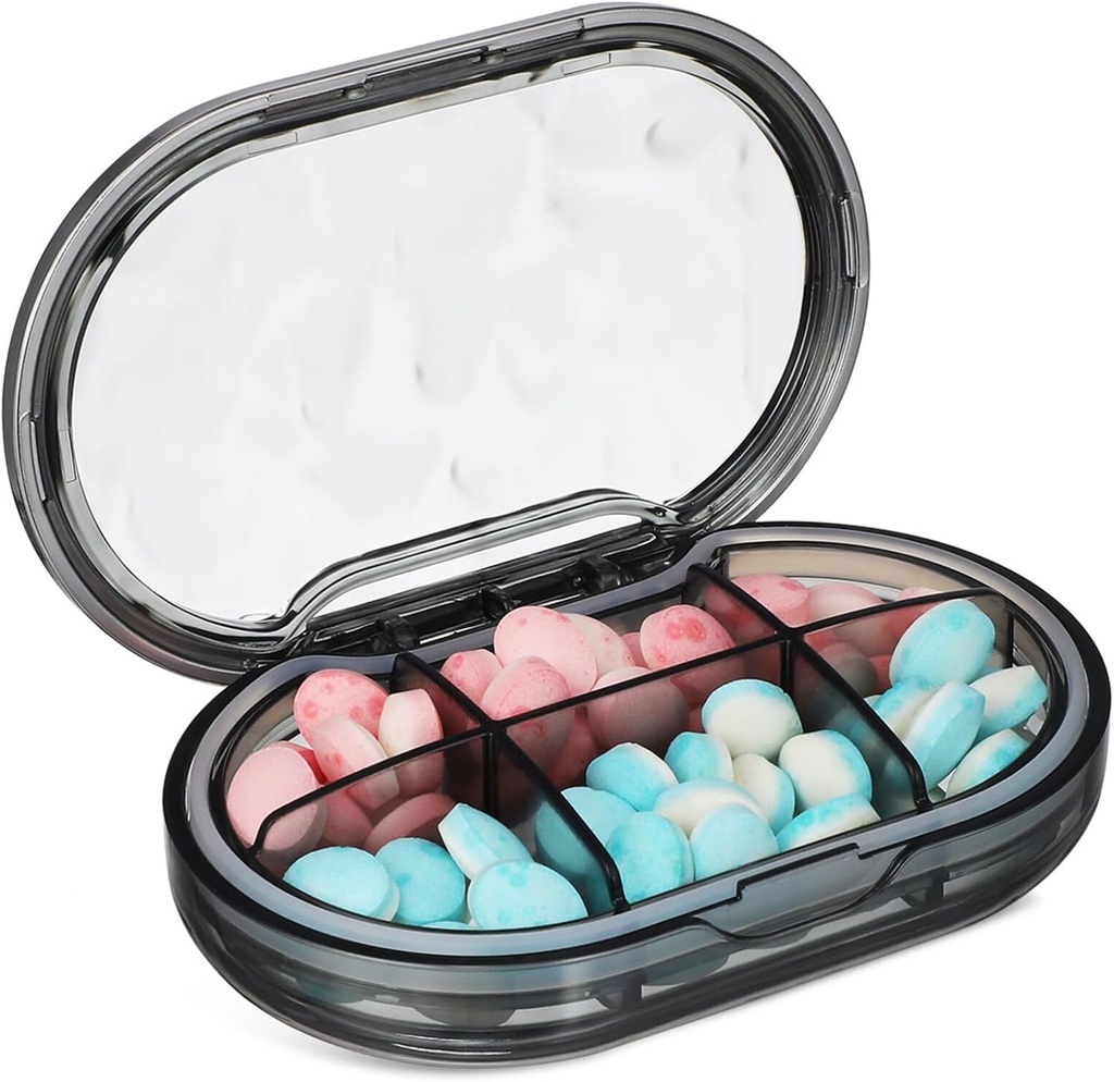 Φορητή ιατρική περίπτωση Compact Pill Organizer με πολλαπλά διαμερίσματα για ταξίδια ελαφρύ σχεδιασμό Σφραγισμένη προστασία Κομψό νερό κυμαινόμενο εμφάνιση για καθημερινή χρήση και αποθήκευση κοσμημάτων