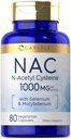 Carlyle NAC Supplement N-Acetyl Cysteine 1000 mg | 80 Capsules | Selenium & Molybdenum | Vegetarian, Non-GMO & Gluten Free