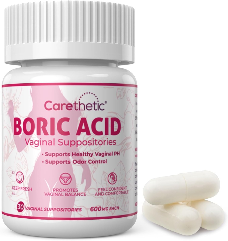 Vaginal Suppositories - Kadınlar için pH Denge ve Odor Kontrolü, 600 mg, 30 Kont - Gentle Feminine Health