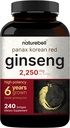 NatureBell Korean Red Ginseng 2,250 mg Per Servisi, 240 Softgels | Panax Reality Root, Standardized to 10% Ginsenosides, Non-GMO, Support Energy, Male Performance, & Immune System