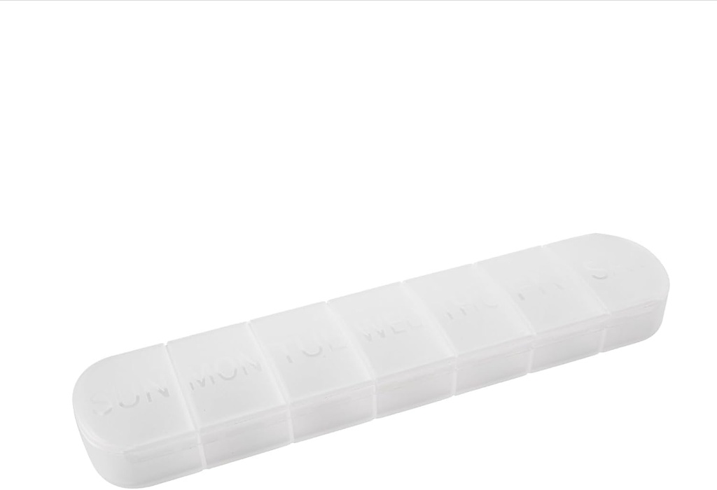 Weekly Pill Organizer, Large 7 Day Vitamin Case Reminder, Matte White, Daily Medicine Box, AM PM Capsules Dispenser Container for Medication, Nutritional Supplement, Fish Oil, Tablets, Gla