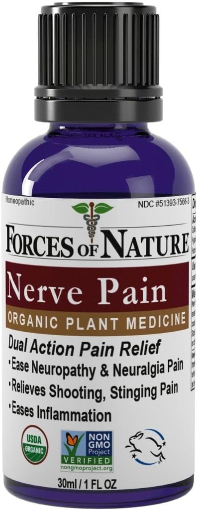 Nature Nerve Pain Management, Organik Topical Relief for Neuropati & Nerve Discomfort, Homeopathic Medicine, Hands, Legs & Feet, 1 fl ozz