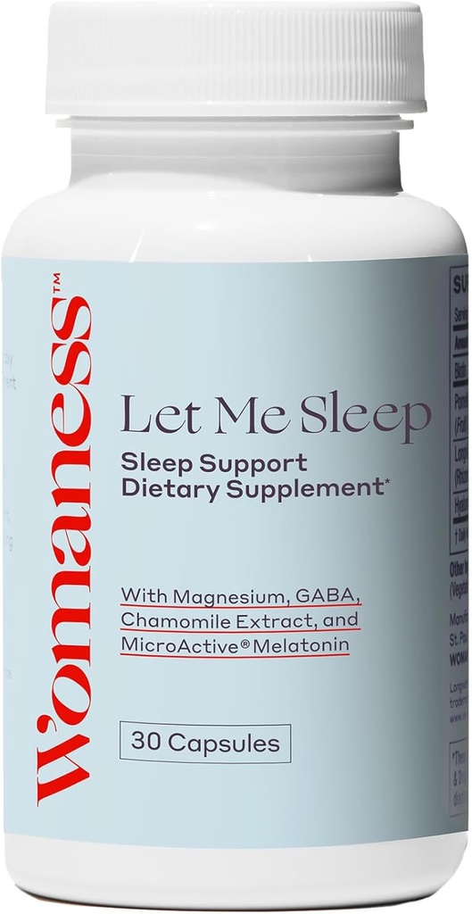 Kadın Yetişkin Için Uyku Yazıyor - Melatonin 3 mg, Magnezyum Supplement, GABA & Chamomile Ekstrak Uyku için Uyku Desteği - 30 Capsules