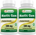 En İyi Doğallar 2 Pack Mastic Gum Capsules 500 mg - 60 Kont - (Non-GMO) (Gluten Free) - Sağlıklı Stomach & Duodenal Health - (Top 120 Capsules)