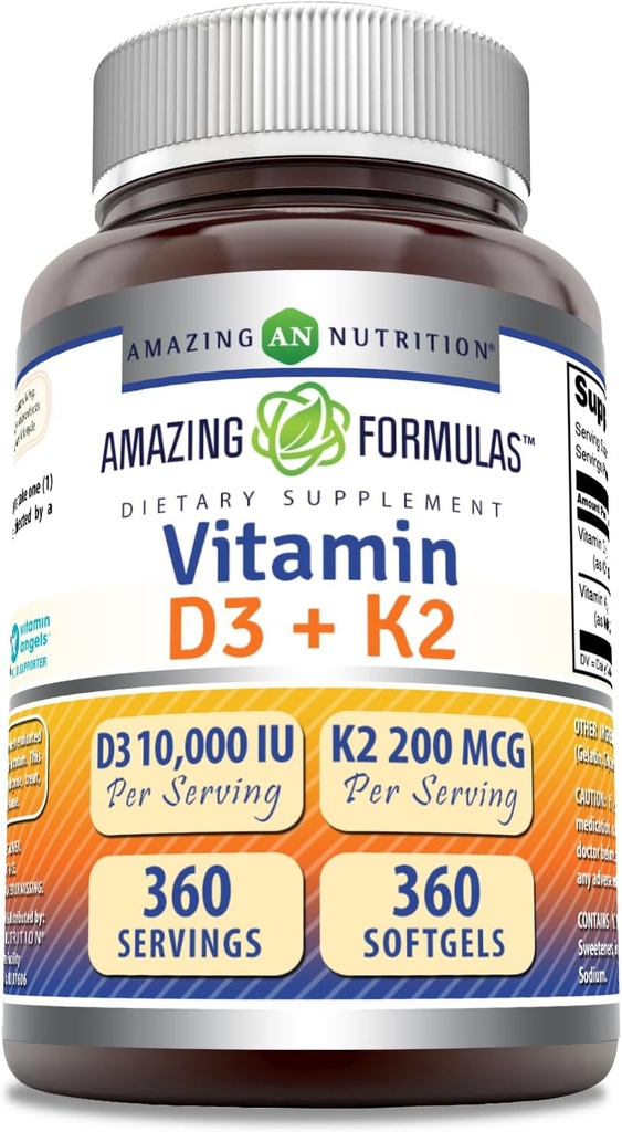 Amazing Formulas Vitamin D3 10000 IU με βιταμίνη K2 200 Mcg 