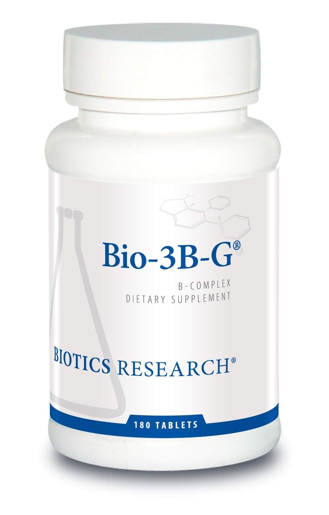 Biotics Research Bio-3B-G Vitamin B Kompleksi, Stres, Enerji ve Adrenal Health Gluten Free Supplement 180 Tablets