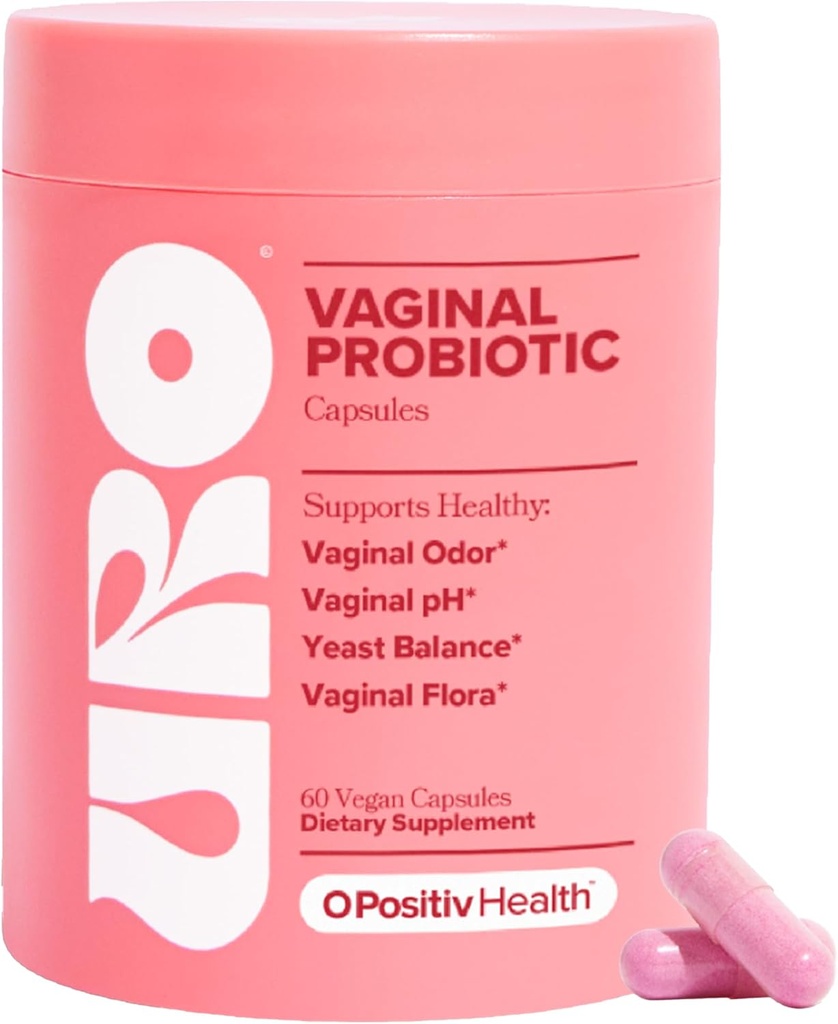 O Positiv URO Vaginal Probiyotiks for Women pH Balance with Prebiyotiks & Lactobacillus Probiyotikleri - Vaginal Health Supplement - Sağlıklı Vaginal Odor & Vaginal Flora, 60 Kont (Polonya)