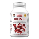 ANDREW LESSMAN Iron Plus 180 Capsules - 18 mg Iron,% 100 Pure Platinum Acid Chelated Iron (Glycinate, Aspartate), Plus C for Abpole, Small, Easy to Swallow Capsules, Nomixs