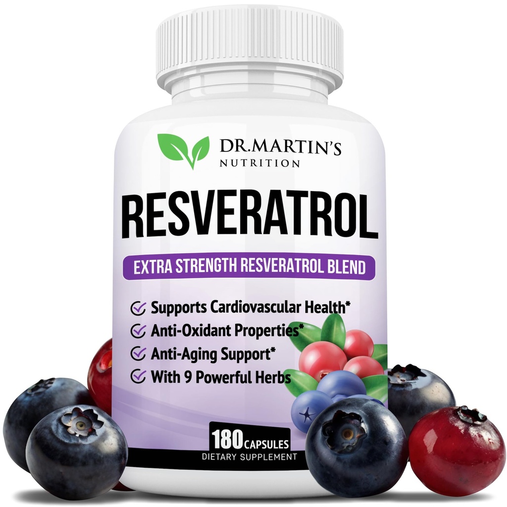 Επιπλέον δύναμη Resveratrol 1568mg - 180 κάψουλες - 3 μήνες προσφοράς 
