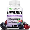 Ekstra Güç Resveratrol 1568 mg - 180 Capsules - 3 Ay Supply | Antioksit Pills | Anti-Aging, Heart Health, Immune System & Brain Function