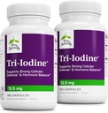 Terry Natural Tri-Iodine – Aid Yourroid Health with P properties Iodide & sodyum Iodide - Aids Hormon Dengesi ile Moleküler Iodine from Kelp - Brain & Energy Support - 12.5 mg, 180 Capsules (Pack of 2)