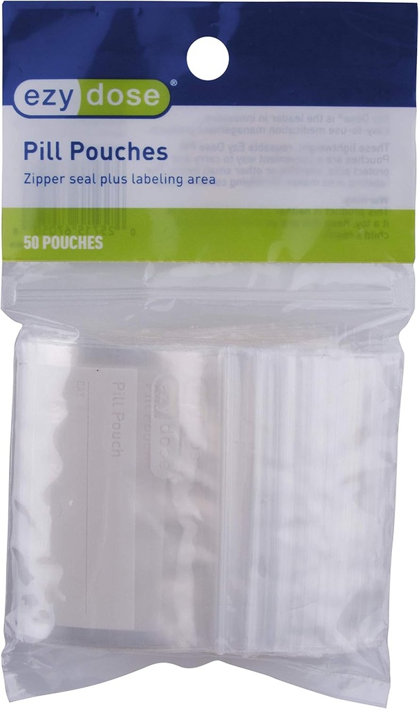 EZY DOSE Disposable Χάπια, βιταμίνη, και ιατρική Organizer Pouches, Zippered Σφραγίδες, τσέπη μεγέθους, εύκολο στη χρήση, 50 Count, BPA Δωρεάν