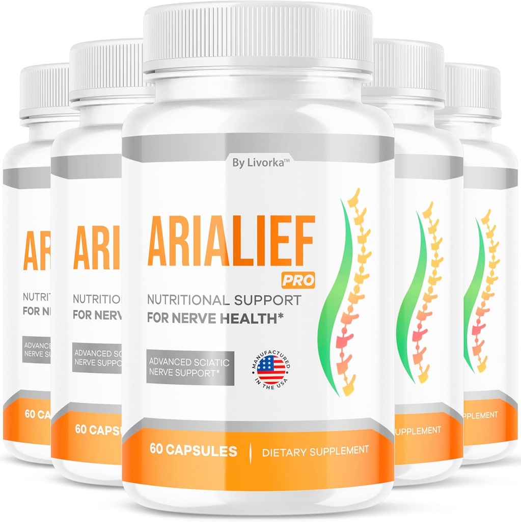 (5 Pack) Arialief Pro Capsules for Sciatia, Arialeaf Nutritional Support for Nerve Health, Arialeaf Prime Palm Sciatica, Aria Leaf Primepalm Aria LIEF, 5 Ay