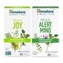 Himalaya Γεια σας Χαρά με Ashwagandha για τη βελτίωση Mood και πνεύματα & Ιμαλάια Hello Alert Mind with Bacopa for Energy, Focus & Προσοχή, βοτανικό συμπλήρωμα, 60 κάψουλες