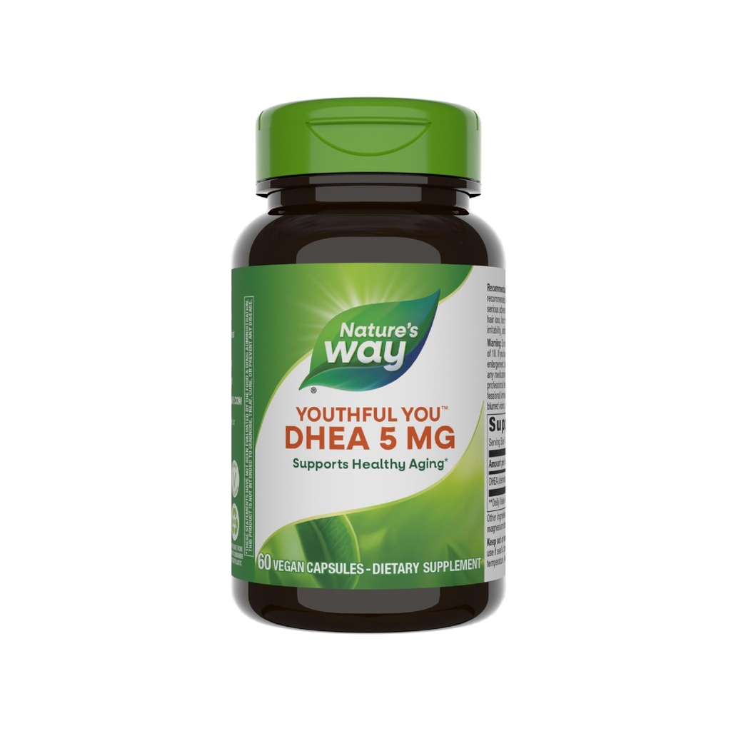 Nature's Way Youthful You DHEA 5mg Energy Support Capsules, 60 Count