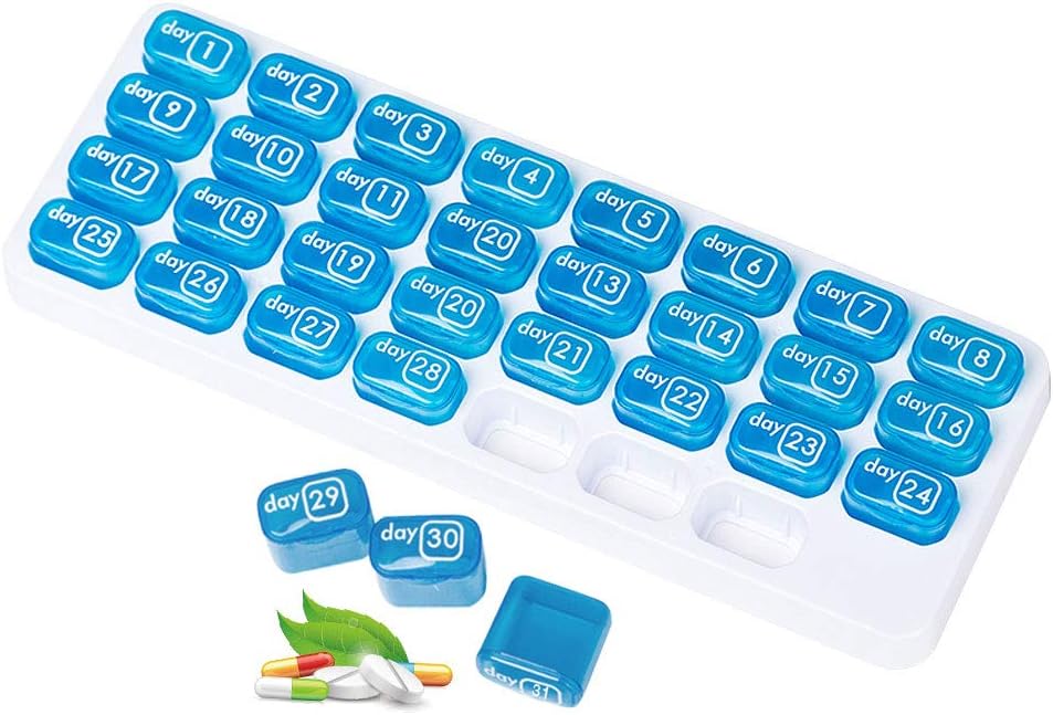 31 Günlük Pill Organizer, Portre Pill Tıp Günlük Tıp/Vitamin/Fish Oils/Supplement