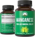 Manganese Supplement Food Like Mineral Chelated For Superior Abxia With Whole Food Assembly Of 25+ Fruits & Sebzes. Saf Trace Mineral Capsules For Connective Tound, Bone Health, Enzyme Support