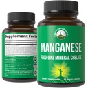 Manganese Supplement Food Like Mineral Chelated For Superior Abxia With Whole Food Assembly Of 25+ Fruits & Sebzes. Saf Trace Mineral Capsules For Connective Tound, Bone Health, Enzyme Support