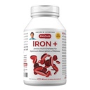 ANDREW LESSMAN Iron Plus 90 Capsules - 18 mg Iron, 100% Saf Amino Asit Chelated Iron (Glycinate, Aspartate), Plus C for Abpole, Small, Easy to Swallow Capsules, Nomixs