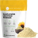 Kate Naturals Sunflower Lecithin Toz, Ekmek, Gummies, Cooking için. Donmuş Süt Kanalları için Lecithin Toz (12oz, Non-GMO)