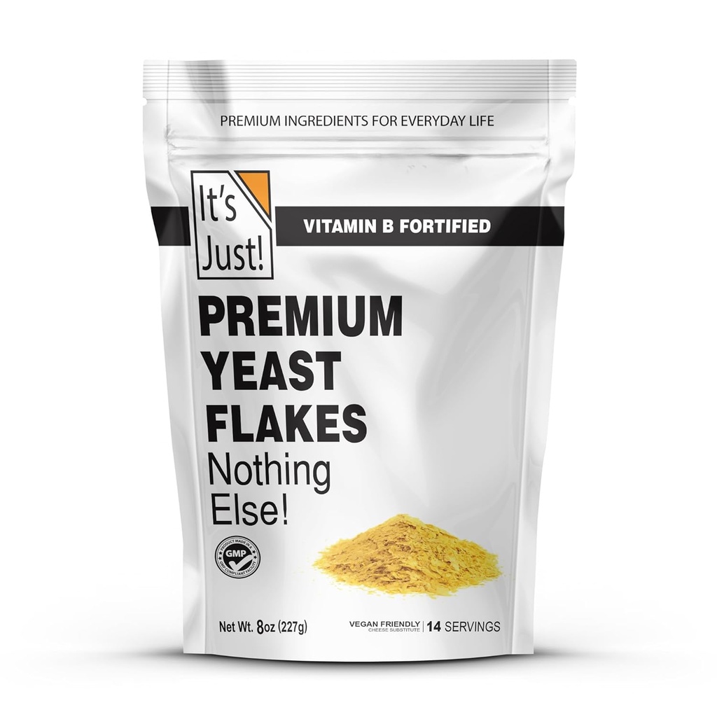 Είναι απλά - Νιφάδες ζύμης, διατροφική ζύμη, Premium Fortified w/Vitamin B, Nooch, Vegan Τυρί Substitute (8 ουγγιά)