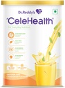 Dr. Reddy's Celehealth Nutritional Drink, protein Supplement for Daily Use, Low Glycemic Index, Zero Eklenmiş Şeker, Saffron ve Cardamon Flavour, 400g,Yellow