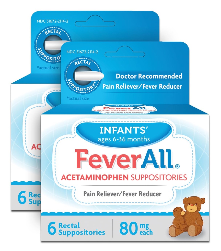 Titall Infant Acetaminophen Suppositories 6 Rectal Suppositories 80 mg Her Ağrı Reliever/Fever Ayarlar. Paraben Free, Hayır Yapay Renkler veya Diğer Öngörücüler. 636 ay. Değer 3 Pack.