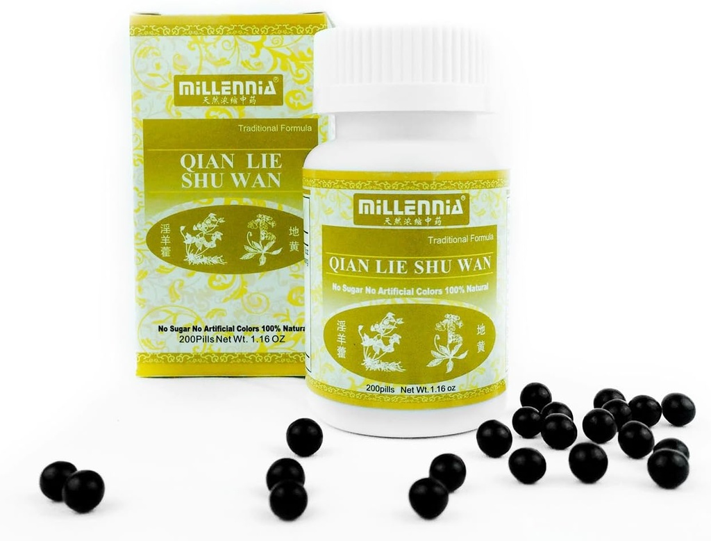 MILLENNIA Herbal Supplement Prostate Pills - Qian Lie Shu Wan - 12 Şişe Paketi (200 Pills/Bottle)