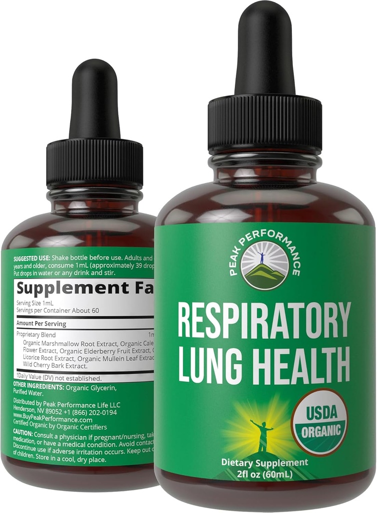 USDA Organic Lung Detox For Smokers And Non Smokers with 6 Top Materialss. Mullein Leaf, Marshmallow Root, Calendula. Lungs Cleanse For Better Respiratory Health. Ölçmeler Tincture Supplement