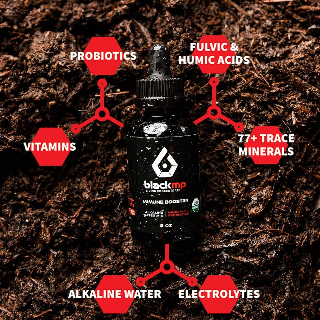 Immune ATM Drops - Farm Grade Fulvic & Humic Acids & USDA sertifikalı Organik Probiyotikler. Gut Health, Immune System & Bodily Functions'ı güçlendirin. - 2oz