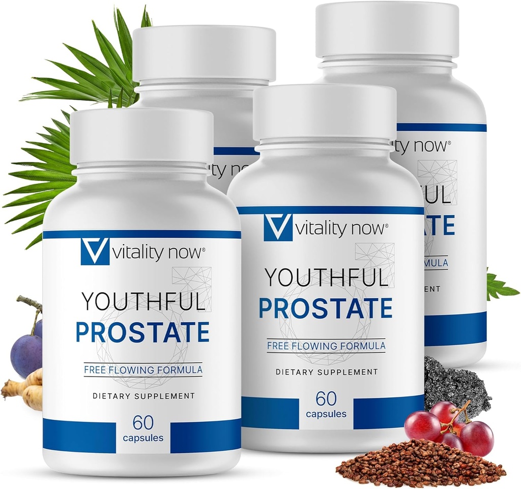 Youthful Prostate -Saw Palmetto for Men, Boosts Energy with Panax Ginseng, Antioksi Koruma, Vitamin E & Lycopene, Vitality & Well-Being - Prostate Supplement (Görünen 5)
