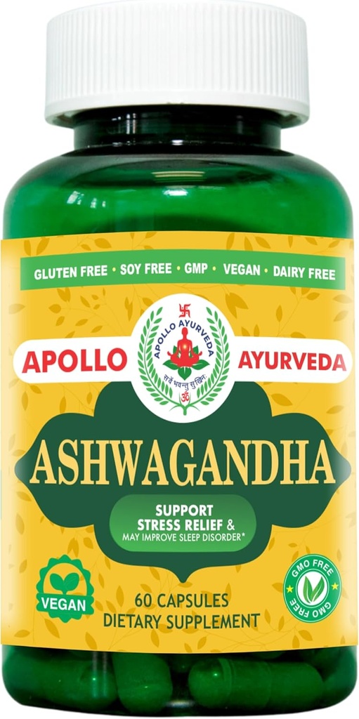 Βιολογικές κάψουλες Ashwagandha - 5000 mg Ισοδύναμο συμπλήρωμα Adaptogen 