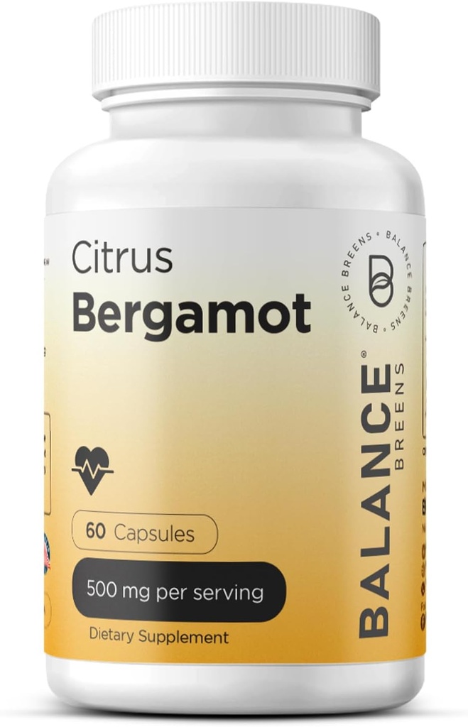 Citrus Bergamot 500 mg, 60 Vegan Capsules - Metabolism için Gelişmiş Bergamot Supplement (60 Kont)