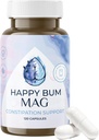 Happy Bum MAG Magnezyum Oksit for Women and Men | Gentle Constipation Relief & Colon Cleansing Support, Softens Stool ve Eases Bloating | 120 Capsules
