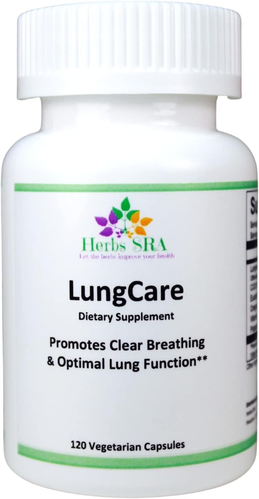 Herbs SRA Lung Cleanse & Detox Formula. Lungs & Respiratory Health, Clear Mucus Congestion Doğal Yardım Ediyor. 120 Vegetarian Capsules