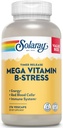 SOLARAY Mega Vitamin B-Stress - Timed Release Vitamin B Complex w/Vitamin B12, B6, Follic Acid, VIT. C - Στρες, Ενέργεια, Ερυθρά αιμοσφαίρια, Ανοσοποιητική Υποστήριξη - Vegan, 60 ημερών εγγύηση (276 CT)