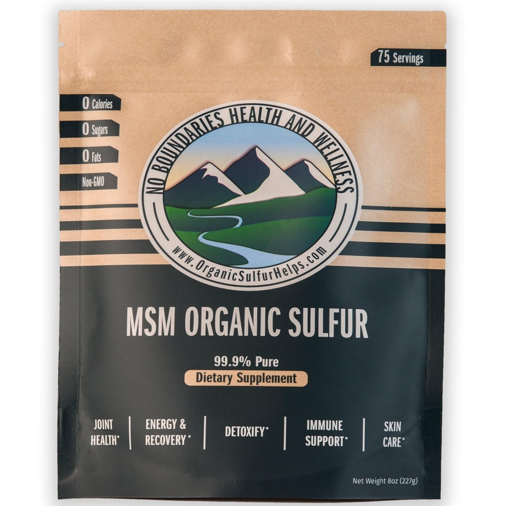 MSM Organik Sulfur Kristalleri Boundaries Health and Wellness – All-Doğal, Premium Health Supplement: 99.9% Pure MSM - Faydaları: Ortak Ağrı, Allergies, Skin, Hair & Nail Health – No Fillers