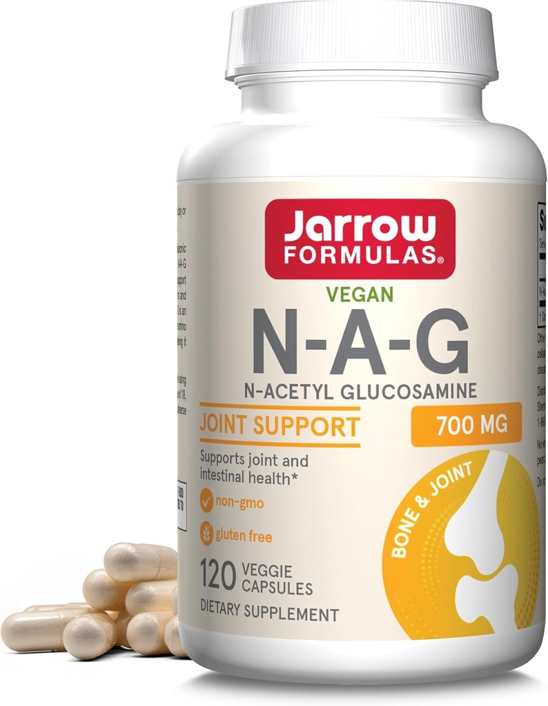 Jarrow Formulas N-A-G 700 mg, N-Acetyl Glucosamine, Acetylated Form of Glucosamine for Bone and Joint Support, 120 Veggie Capsules, Up to 120 Servings