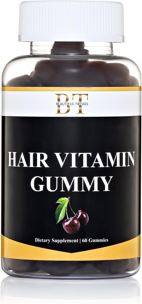 Saç Gummy Healthier Saç, Skin & Nails, Vegan & Plant Based Gummies, CHEWABLE BIOTIN, 60 Gummies