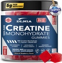 Erkekler ve Kadınlar için 120 Kretine Monohidrat Gummies, Vegan-Friendly, Sugar-Free, & Tasty Chewables - Geliştirilmiş Kaslar Büyümesi, Kurtarma ve Performans (Raspberry)