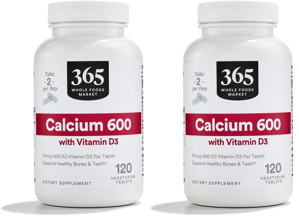 365 by Whole Foods Marketuba with Vitamin D3 Tablets, 120 Kont (Pack of 2)