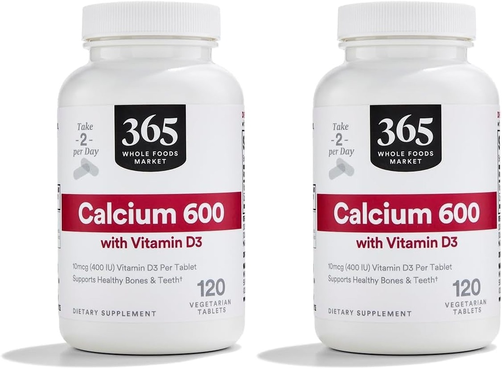 365 by Whole Foods Marketuba with Vitamin D3 Tablets, 120 Kont (Pack of 2)