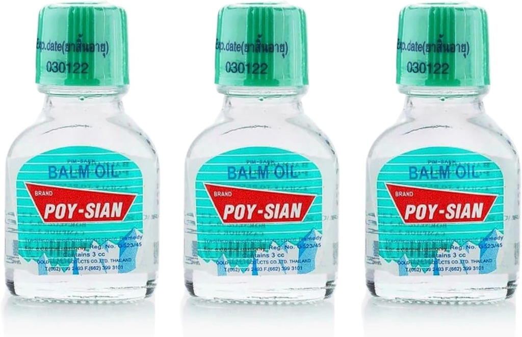 POY-SIAN Thai PIM-Saen Balm Oil 3 ml (Pack of 3)