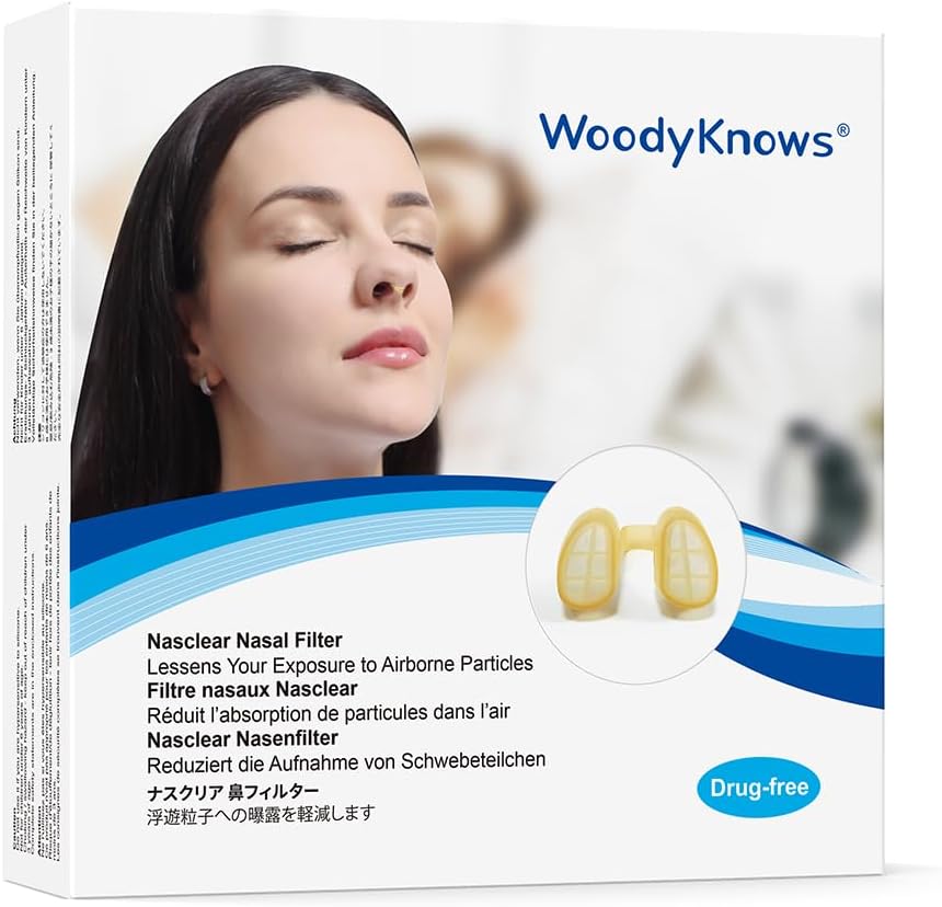 Woody Nasclear Nasal Filtreler, Model 2024, Mevsimlik Tüm Enerjiler ve Endüstriyel Kirlilik Yardımı, Kamu Ulaşım ve Hayvan Oda Koruma (Trial S/M/L/XL)