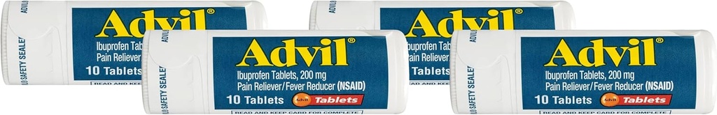 Advil Ağrı Reliever ve Ateşleme, Ağrı Yardımı Ibuprofen 200 mg for Headache, Backache, Menstrual Pain and Joint Pain Relief - 10 Kaplamalı Tabletler (Görüngeler)