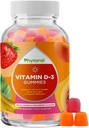 Yetişkin Immunity Desteği için Uygun Vitamin D Gummies - D3 2000IU ile Günlük Vitamin D3 Gummies - Gluten ve Gelatin Free Non-GMO Gummy for Adult Immunity Support (1 ay)
